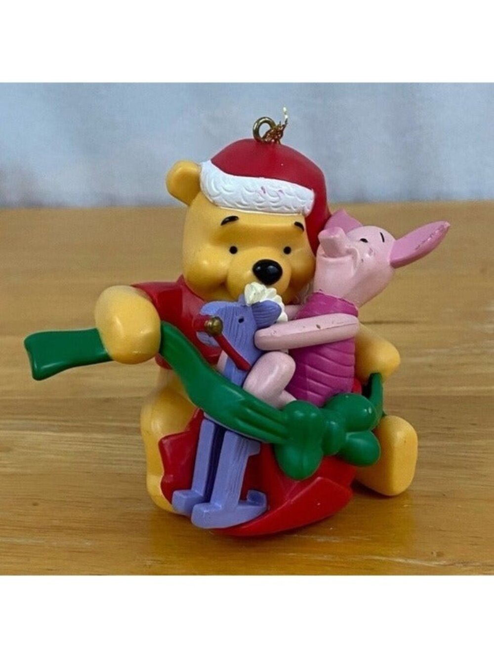 Vintage Disney Winnie the Pooh & Piglet Riding Rocking Horse Ornament